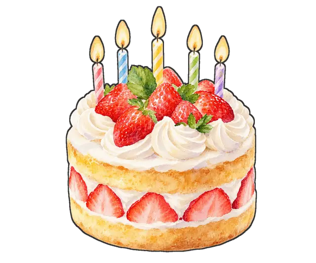 誕生日ケーキの枠付き版