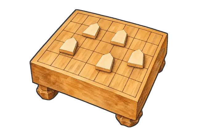 将棋盤と駒の枠付き版