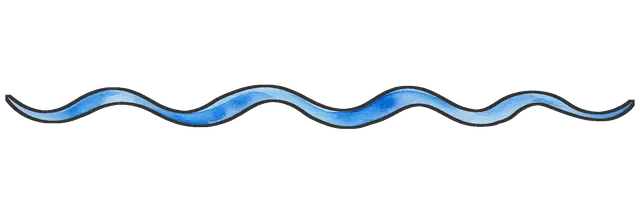 水彩の波線の枠付き版