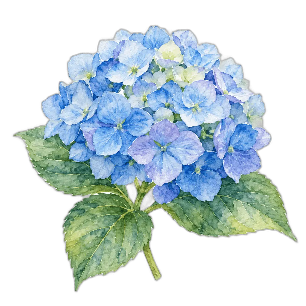 水彩の紫陽花。施設だより向けフリー素材