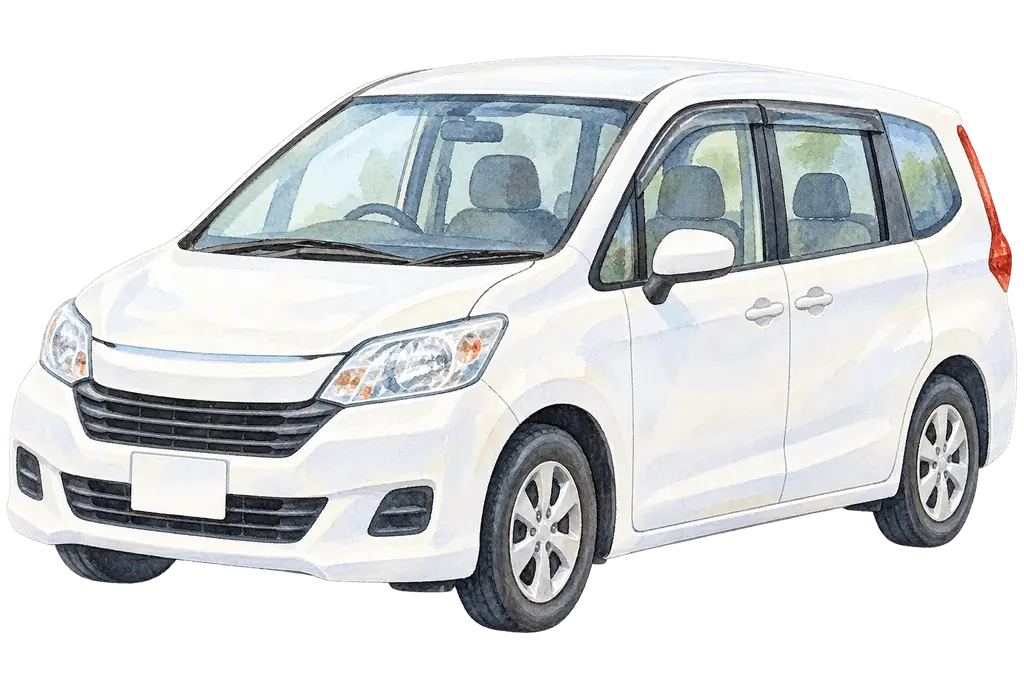 水彩の外出用の車。施設だより向けフリー素材