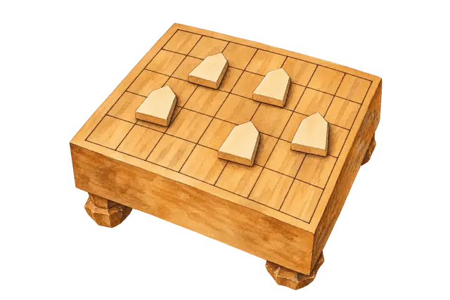 水彩の将棋盤と駒